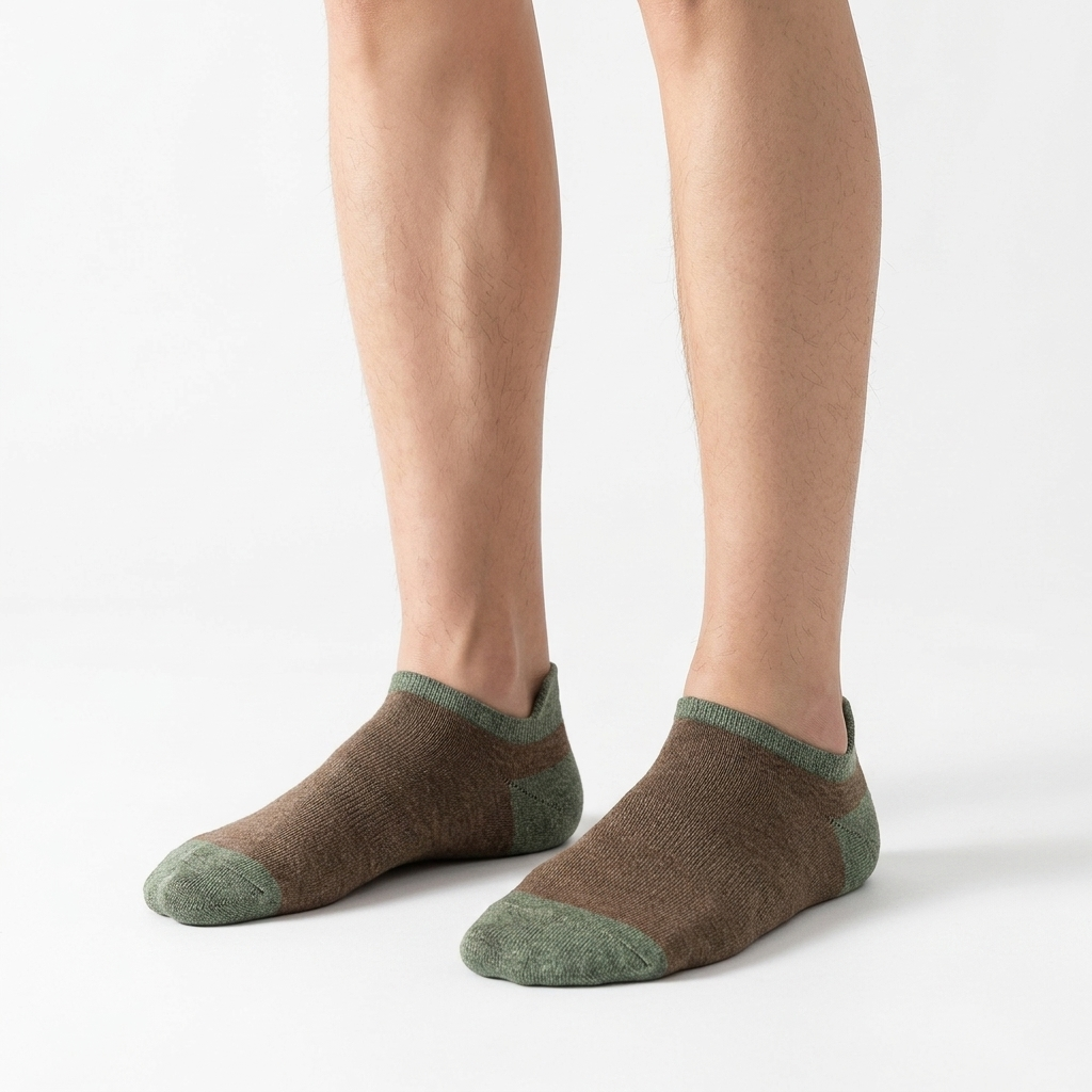 Cocoa Sage Heel Tab wearing legs