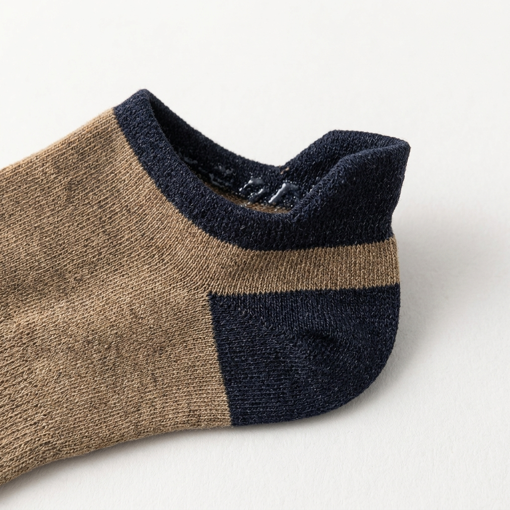 Sand Navy Heel Tab pattern closeup